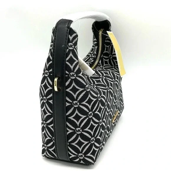 Michael Kors Ember Small Logo Jacquard Messenger Bag Black - Picture 4 of 11